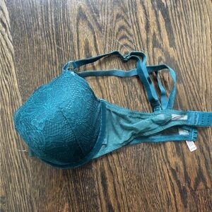 Victorias Secret Lined Demi Bra Green Lace